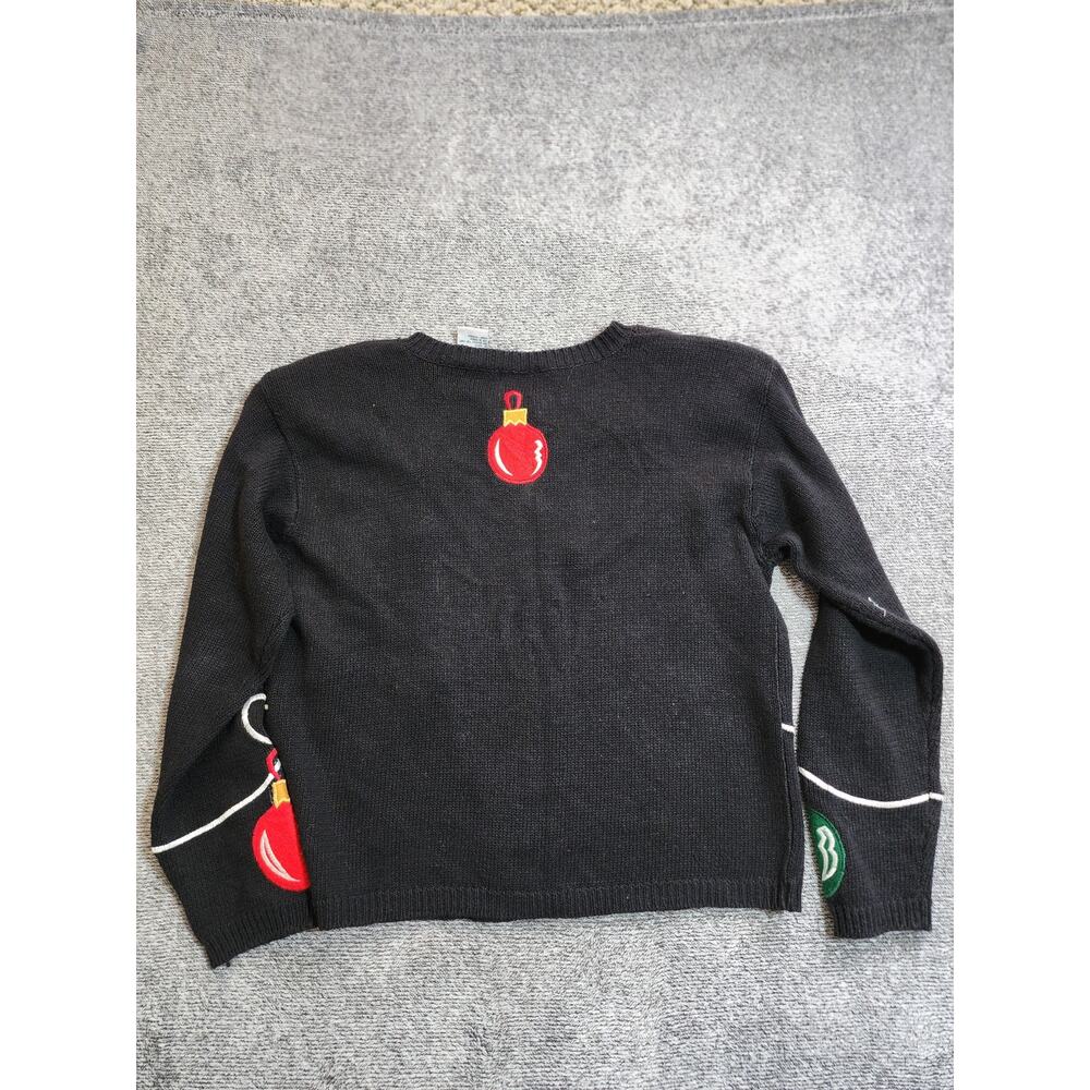Jason Maxwell Vintage Women's Large Black Holiday Button-Up Cardigan Christmas - Picture 6 of 8